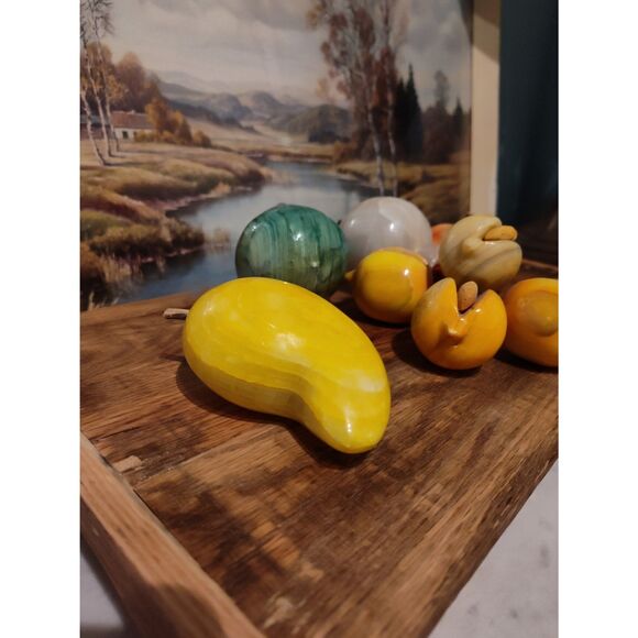 Vintage Alabaster Fruit Set - Decorative Collectible, Mid-Century Home Decor - Picture 10 of 10